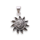 925 Sterling Silver Oxidised Sun Pendant For Men And Women - Taraash