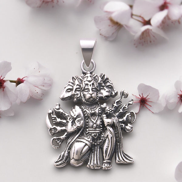 925 Sterling Silver Panchmukhi Hanuman Pendant For Men - Taraash