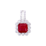 925 Sterling Silver Pendant for Women with Red CZ - Taraash
