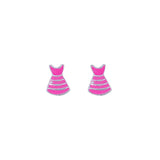 925 Sterling Silver Pink Dress Pendant and Earring Set for Girls - Taraash