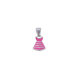 925 Sterling Silver Pink Dress Pendant Set With Earring and for Girls - Taraash