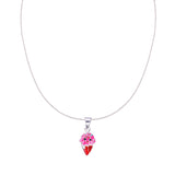 925 Sterling Silver Pink Enamel Ice Cream Cone Pendant Chain for Girls - Taraash