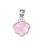 925 Sterling Silver Pink Mother Of Pear Irregular Pendant for Women - Taraash