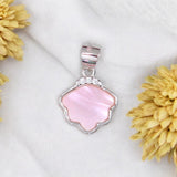 925 Sterling Silver Pink Mother Of Pear Irregular Pendant for Women - Taraash