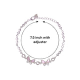 925 Sterling Silver Pink Mother Of Pearl Butterfly Cz Bracelet for Women - Taraash