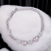 925 Sterling Silver Pink Mother Of Pearl Butterfly Cz Bracelet for Women Charming Valentine's Day Gift - Taraash