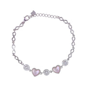 925 Sterling Silver Pink Mother Of Pearl Butterfly Cz Bracelet for Women Charming Valentine's Day Gift - Taraash