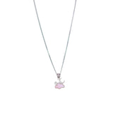 925 Sterling Silver Pink Mother of Pearl Cloud Moon Star Pendant with Chain - Taraash