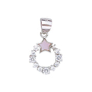 925 Sterling Silver Pink Mother of Pearl Round Star Pendant for Women - Taraash