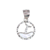 925 Sterling Silver Pink Mother of Pearl Square Heart Pendant with Chain - Taraash