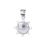 925 Sterling Silver Pink Mother of Pearl Starburst Shaped Pendant with Chain - Taraash