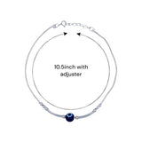 925 Sterling Silver Protective Evil Eye Chain Anklets for Women - Taraash