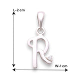 925 Sterling Silver "R" Letter Cz Pendant For Men And Women - Taraash