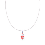 925 Sterling Silver Red Enchanted Character Enamel Pendant with Chain for Girls - Taraash