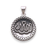 925 Sterling Silver Religious Oxidized Allah Pendant For Men - Taraash