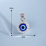 925 Sterling Silver Round CZ Evil Eye Pendant for Women/Men - Taraash