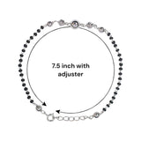 925 Sterling Silver Round Shaped Black Beaded Mangalsutra Bracelet for Women - Taraash