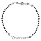 925 Sterling Silver Round Shaped Black Beaded Mangalsutra Bracelet for Women - Taraash