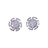 925 Sterling Silver Round Shaped CZ Stud Earrings for Women / Girls - Taraash