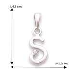 925 Sterling Silver "S" Letter Cz Pendant For Men And Women - Taraash