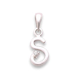 925 Sterling Silver "S" Letter Cz Pendant For Men And Women - Taraash