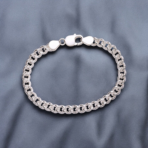 925 Sterling Silver Sparkle Chain Bracelet for Men - Taraash