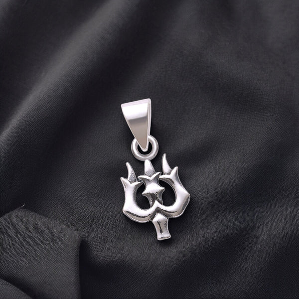 925 Sterling Silver Spiritual Shiva Trishul Pendant For Men - Taraash