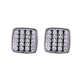 925 Sterling Silver Square Design Enamel with CZ Stud Earrings for Women - Taraash