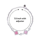 925 Sterling Silver Square Mother of Pearl With CZ Bracelet For Women - Taraash