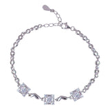 925 Sterling Silver Square - Shaped CZ Bracelet for Women - Taraash