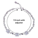 925 Sterling Silver Square - Shaped CZ Bracelet for Women - Taraash