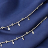 925 Sterling Silver Star Charm Beaded Anklet Gift for Women - Taraash