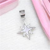 925 Sterling Silver Star CZ and Mother - Of - Pearl Pendant For Womens - Taraash