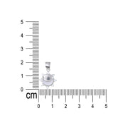 925 Sterling Silver Starburst CZ and Mother - Of - Pearl Pendant For Womens - Taraash