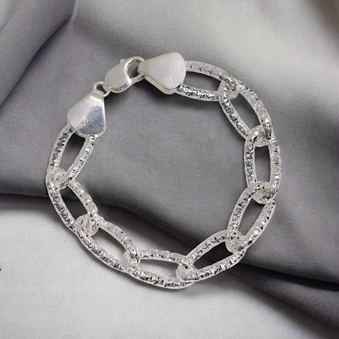 925 Sterling Silver Stylish Sparkle Chain Bracelet for Men - Taraash