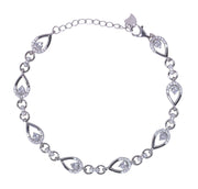 925 Sterling Silver Teardrop - Shaped Rhodium Finish Bracelet for Women - Taraash
