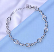 925 Sterling Silver Teardrop - Shaped Rhodium Finish Bracelet for Women - Taraash