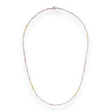 925 Sterling Silver Tri-Color Beaded Box Chain for Women - Taraash