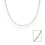 925 Sterling Silver Tri-Color Beaded Box Chain for Women - Taraash