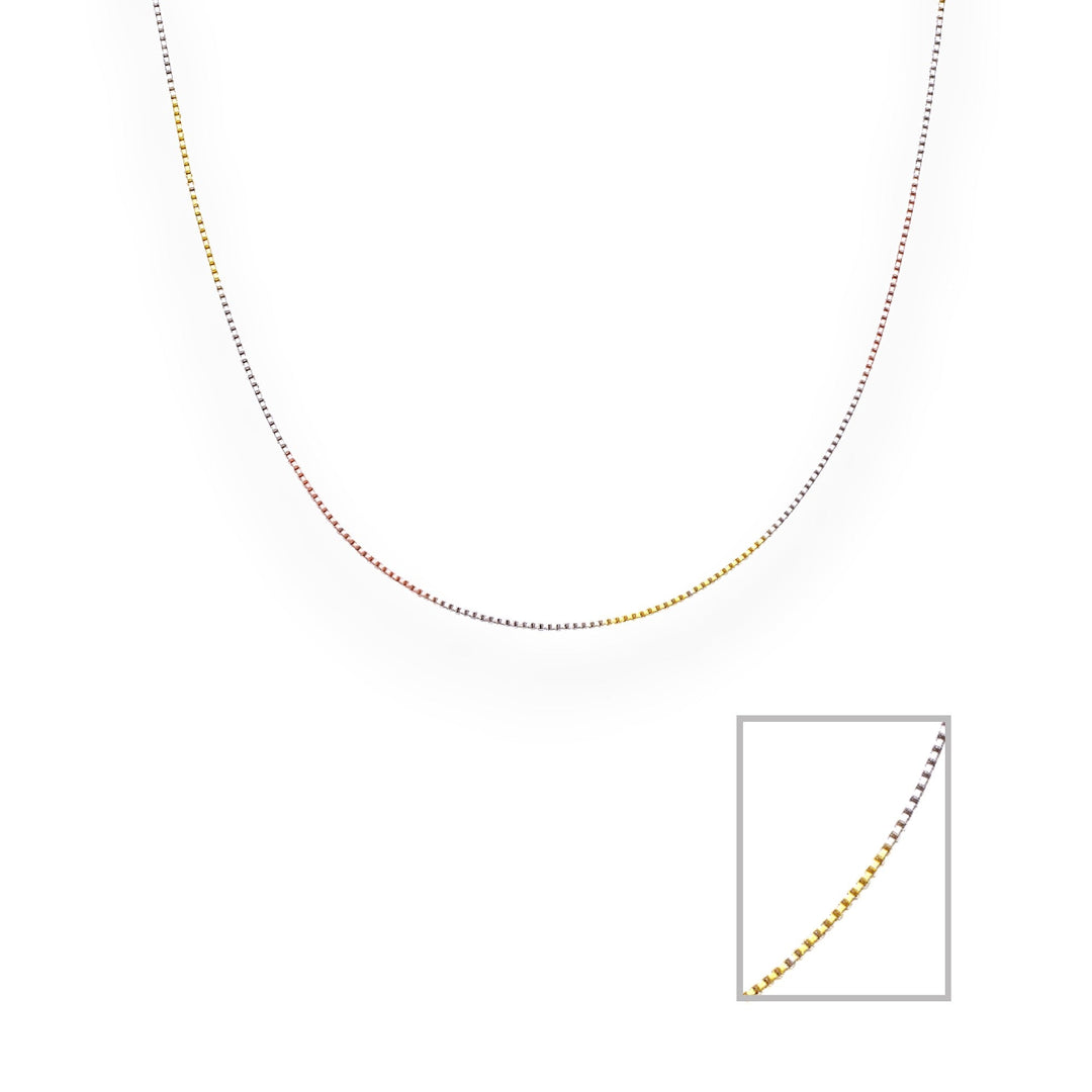 Tri Color Box 925 Sterling Silver Tri-Color Box Chain for Women – Taraash