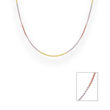 925 Sterling Silver Tri-color Box Chain For Women - Taraash