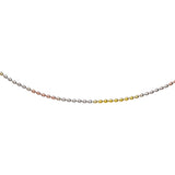 925 Sterling Silver Tri Tone Ball Chain Anklet for Women - Taraash