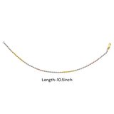 925 Sterling Silver Tri Tone Ball Chain Anklet for Women - Taraash