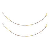 925 Sterling Silver Tri Tone Ball Chain Anklet for Women - Taraash