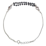 925 Sterling Silver Two - layer Black Beads Mangalsutra Bracelet for Women - Taraash