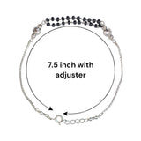 925 Sterling Silver Two - layer Black Beads Mangalsutra Bracelet for Women - Taraash