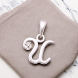 925 Sterling Silver "U" Letter Cz Pendant For Men And Women - Taraash