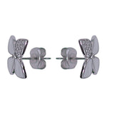 925 Sterling Silver White Floral Petal Earrings for Women with Enamel and CZ - Taraash