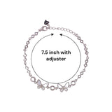 925 Sterling Silver White Mother Of Pearl Butterfly Cz Bracelet for Women - Taraash