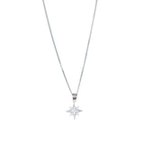 925 Sterling Sterling Silver Pink Mother of Pearl Star Pendant with Chain - Taraash